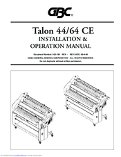 GBC Talon 64 CE Installation & Operation Manual