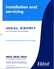 Ideal Boilers Ideal Esprit HE24 Installation And Servicing Manual