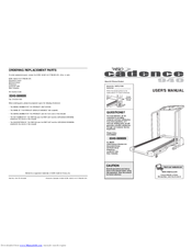 Weslo Cadence 940 WETL21200 User Manual