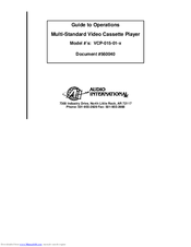 Audio international VCP-015-01 Series Manual To Operations
