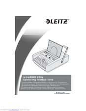 LEITZ wireBIND 500e Operating Instructions Manual