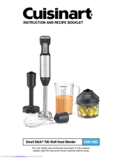 Cuisinart Smart Stick CSB-100C Instruction And Recipe Booklet