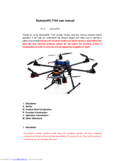 SkyhawkRC F700 User Manual