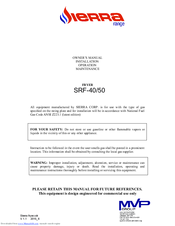 Sierra SRF-50 Owner's Manual
