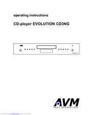 AVM Evolution CD3NG Operating Instructions Manual