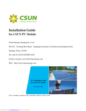 CSUN CSUN275-72P Installation Manual