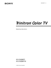 Sony Trinitron KV-2193MF1A Operating Instructions Manual