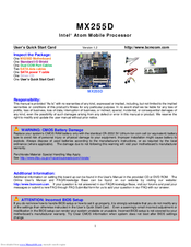 BCM MX255D User's Quick Start