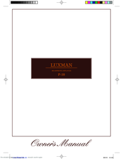 Luxman P-10 Owner's Manual
