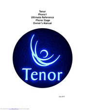 Tenor phono1 Owner's Manual
