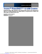 VADDIO RoboSHOT 12 999-9920-001 Installation And User Manual