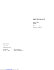 AEG ARCTIS 238-1 GS Operating Instructions Manual