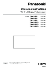 Panasonic TH-55LF8U Operating Instructions Manual
