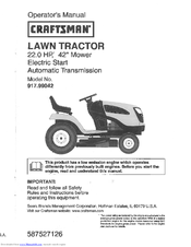 Craftsman 917.99042 Operator's Manual