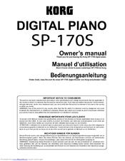 Korg Sp 170s Manuals Manualslib