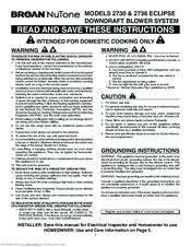 Broan Nutone 2736 eclipse Instructions Manual