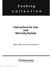 Kleenmaid RH16 Instructions For Use And Warranty Details
