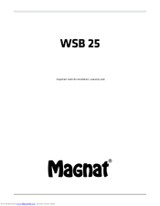 Magnat Audio WSB 25 Manual
