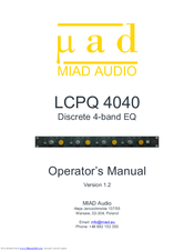 Miad Audio LCPQ 4040 Operator's Manual