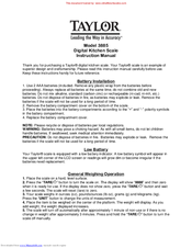 Taylor Scale 5738BL User's Manual : Free Download, Borrow, and Streaming :  Internet Archive
