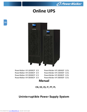 Power Walker VFI 10000CP 3/3L Instruction Manual
