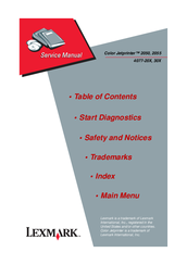 Lexmark Color Jetprinter 2055 Service Manual