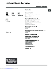 Hotpoint ariston FMG 723 Manuals | ManualsLib