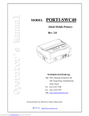WOOSIM PORTI-SWC40 Operator's Manual