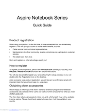 Acer Aspire Notebook Series Quick Manual