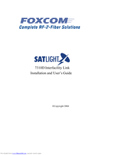 Foxcom SatLight 7310D Installation And User Manual