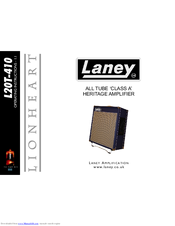 Laney L20T-410 Operating Instructions Manual
