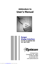 Opticon 25-WEDGE-06A Addendum To User's Manual