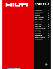 Hilti SF(H) 22-A Operating Instructions Manual