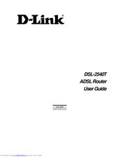 D-Link DSL-2540T User Manual