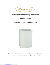Sovereign SF246 Installation And Operating Instructions Manual