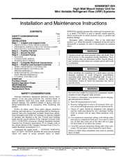 Carrier 40WAW007-024 Installation And Maintenance Instructions Manual