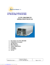 Lumina Power CCPF-1500 Operation Manual