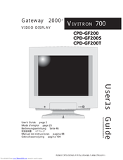 Sony CPD-GF200S VIVITRON 700 User Manual