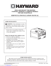 Hayward H150FDAU Service & Installation Manual