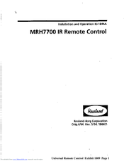 rauland MRH7700 Installation And Operation Manual