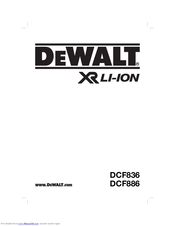 DeWalt DCF836 Original Instructions Manual