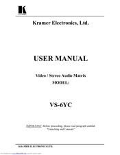 Kramer VS-6YC User Manual