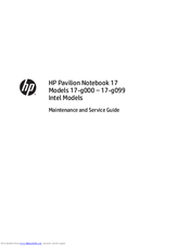 HP Pavilion 17 Maintenance And Service Manual