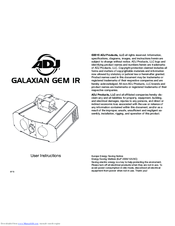 ADJ GALAXIAN GEM IR User Instructions