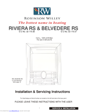 Robinson Willey RIVIERA RS Installation & Servicing Instructions Manual