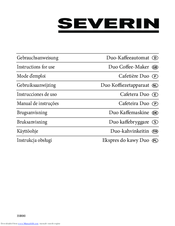 SEVERIN DUO-KAFFEEAUTOMAT KA 5800 Instructions For Use Manual