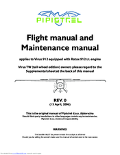 Pipistrel Virus 912 Flight And Maintenance Manual
