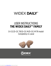 Widex D-CIC-M TR User Instructions