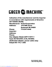 K-sun Green Machine User Manual