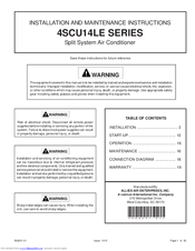Allied Air 4SCU14LE SERIES Installation And Maintenance Instructions Manual